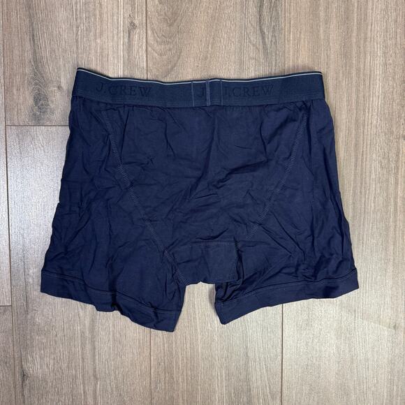 J.Crew Knit Boxer Briefs Mens M Dark Navy Pull-On Stretch Elastic Waistband Logo - Picture 6 of 7